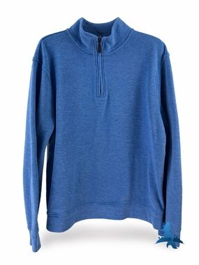 1311 J.Crew Performance Bird's-Eye Quarter-Zip Pullover - L - Blue